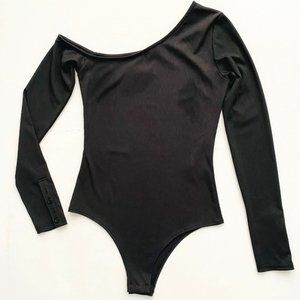 De  Base Rib Long Sleeve Bodysuit Black